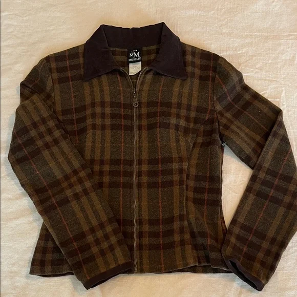My Michelle Women’s Plaid Shirt Jacket - Brown and orange - Picture 3 of 3
